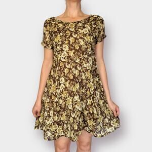 90s All That Jazz Brown Tan Dress Size M